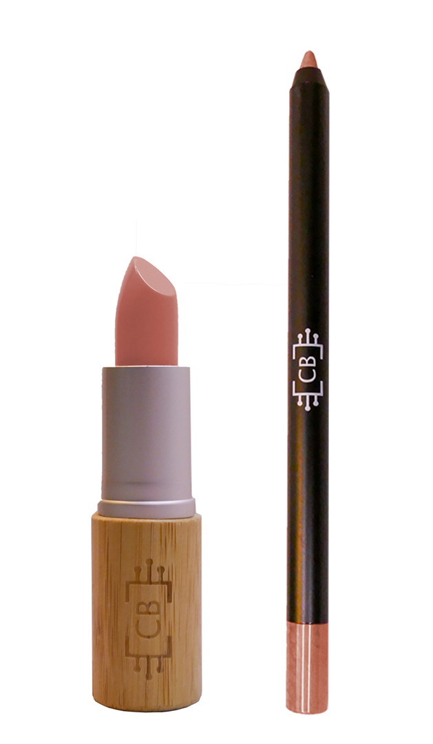 Duurzame makeup lipstick met lippotlood set van Cosm.Ethics Bar.